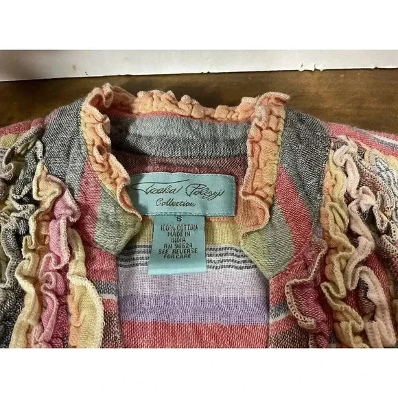 Tasha Polizzi Southwestern Ruffled Pearl Snap Western Shirt Size Small - Picture 3 of 9